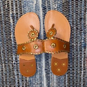 Jack Rogers Brown and Gold Sandals